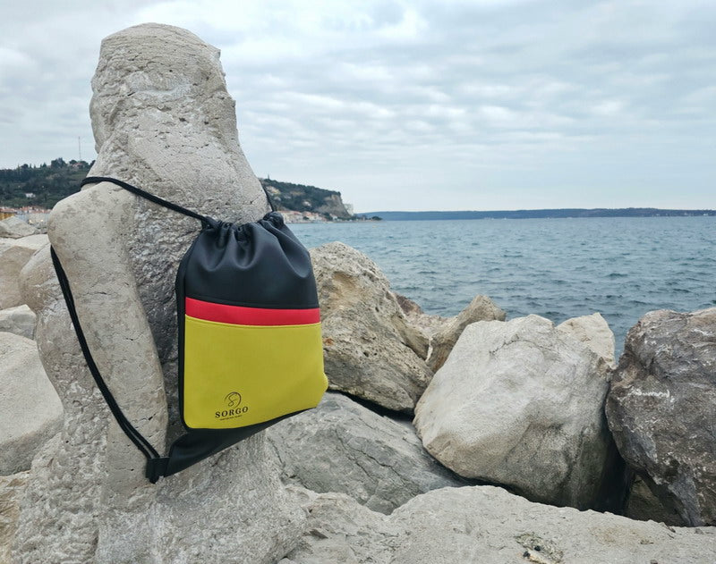 Nahrbtnik na vrvice - Črn/Rumeno-zelen/Rdeč