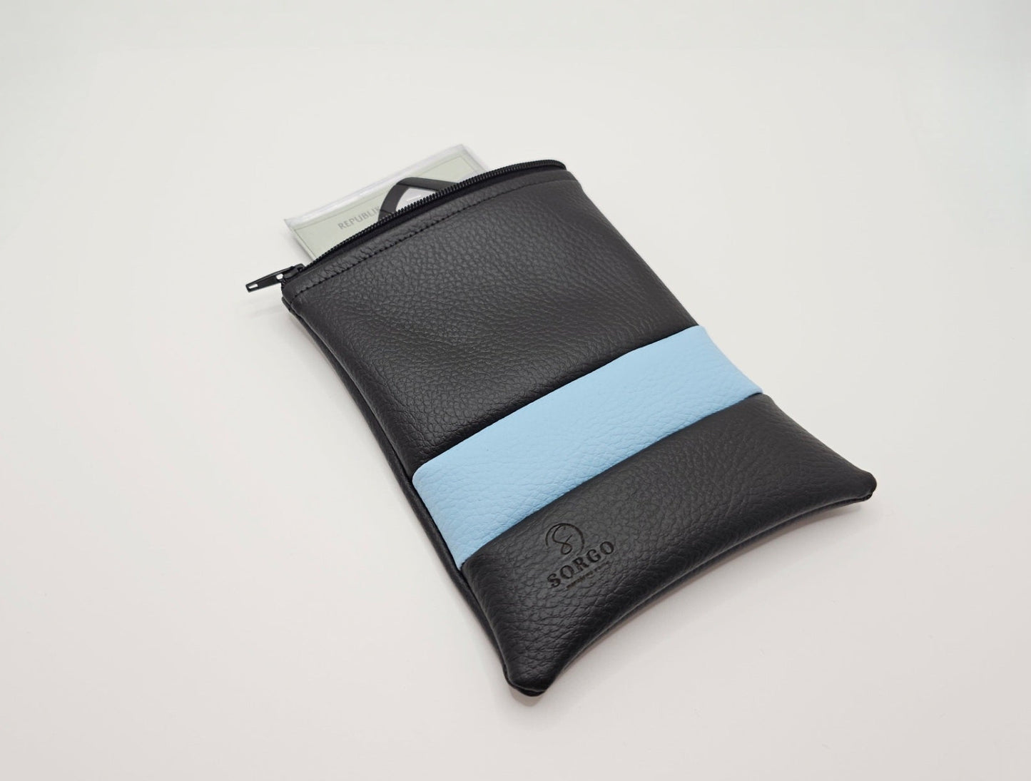 Torbica za dokumente - Baby Blue/Črna